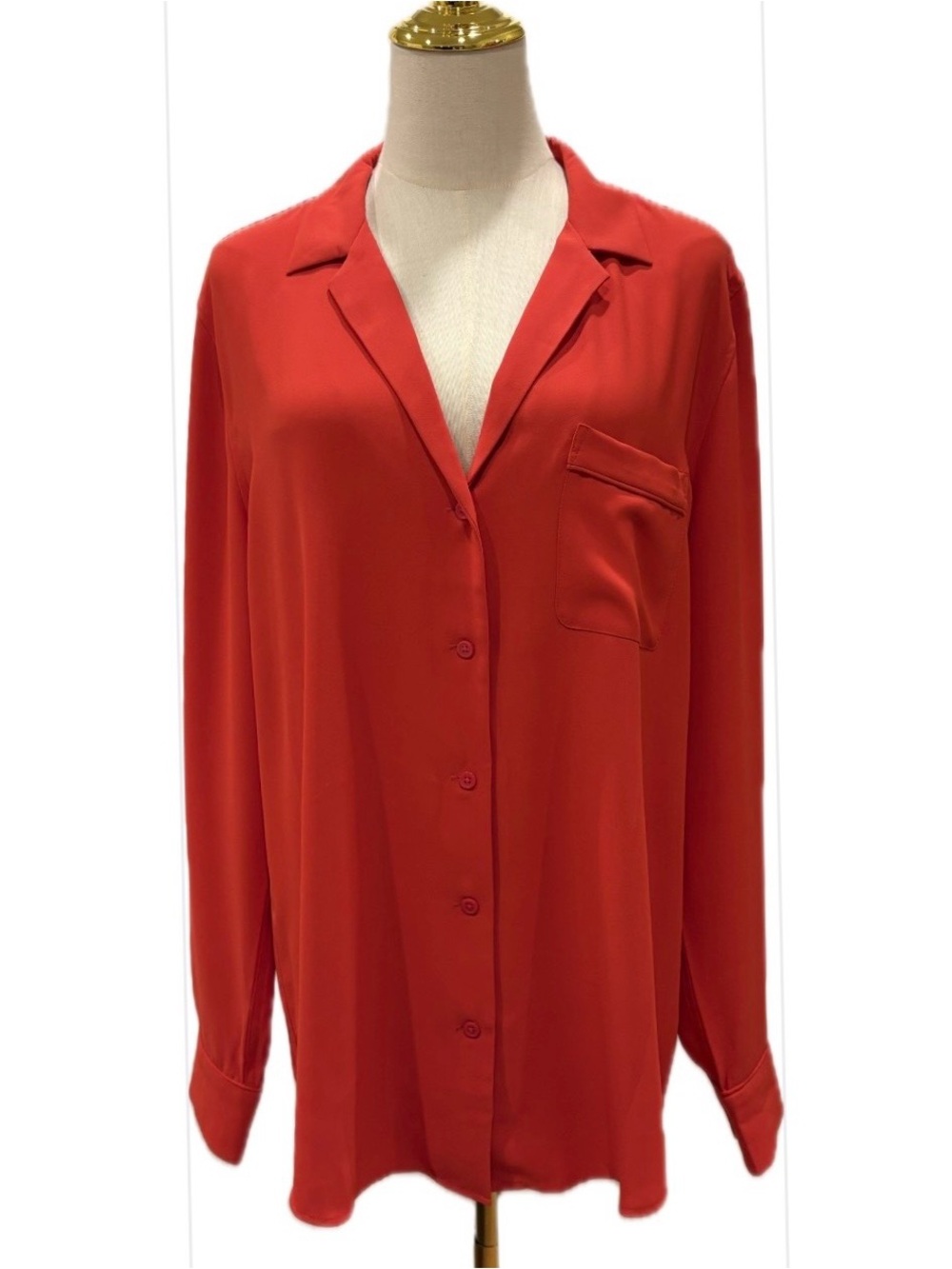 Equipment Femme NWOT Long Sleeves Collared Red Button Down Blouse XL